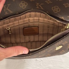 Designer Luxury Women'Ss Bags Shoulder Purse Handbag-Brown Gold Accents-Vtg Styl 10