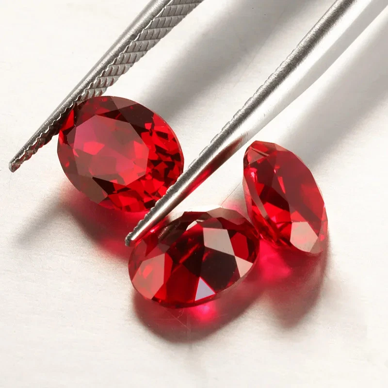 Pigeon Blood Red Oval Lab Grown Ruby AGL Certificate for DIY Jewelry Making - Image 2 of 4