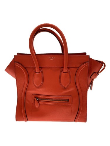 CELINE handbag luggage leather Orange Used