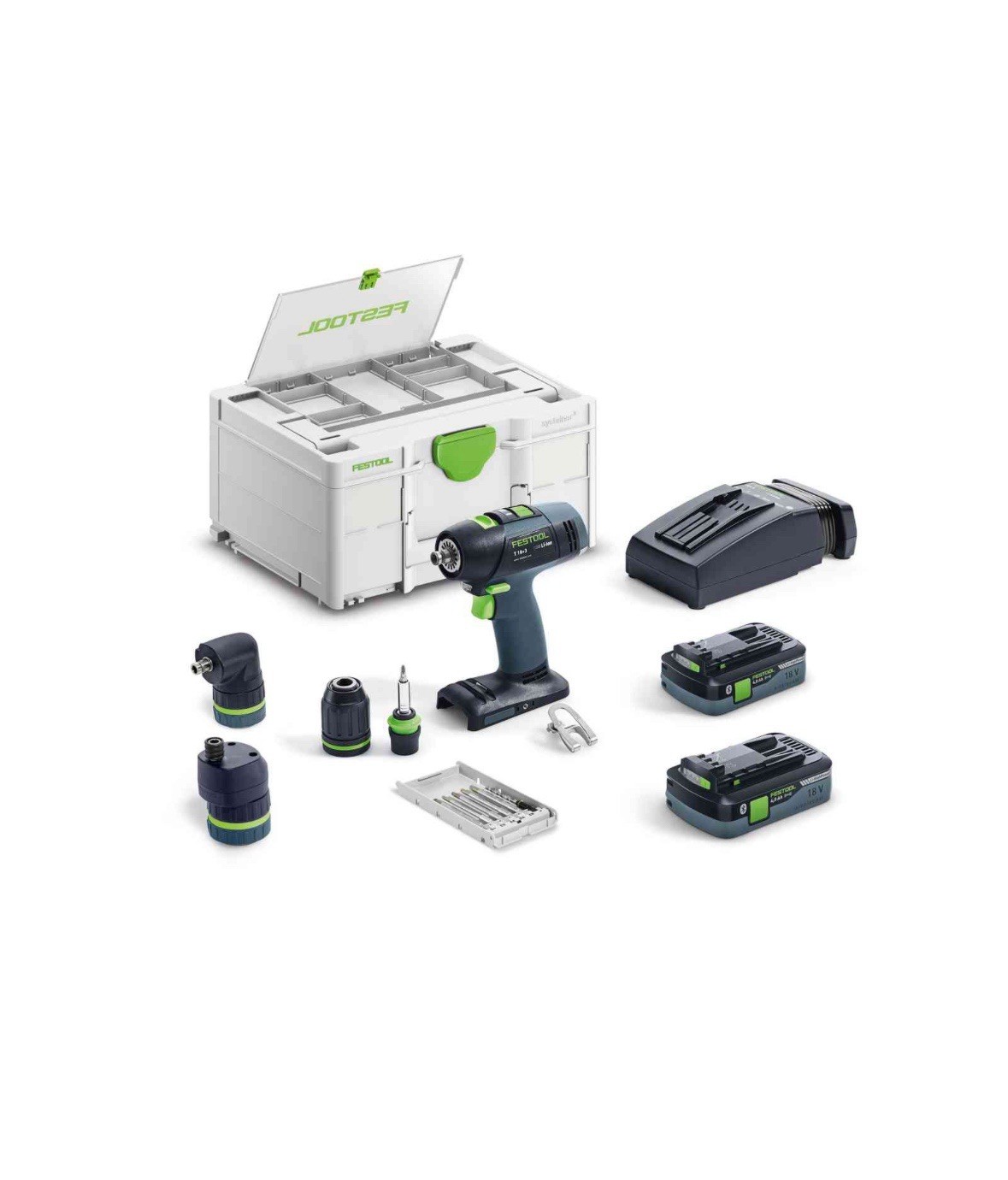 Festool T 18+3 18V Brushless Drill Driver 2 x 4.0Ah Battery Charger Case 577610