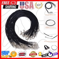 100Pcs Black Waxed Necklace Cord with Clasp Bulk for Bracelet Necklace and Je...