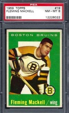 1959 Topps HK #19 PSA 8 Fleming Mackell Bruins 19
