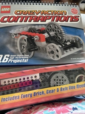 Klutz Lego Crazy Action Contraptions Kit for 16 Projects Unopen, Plus 2 sets