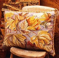 Ehrman LEAVES PANEL CUSHION by KAFFE FASSETT tapestry needlepoint LARGE rare KIT