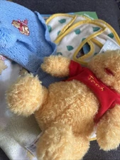 Vintage Winnie The Pooh Bibs And Other Pooh Bear Hat, Color Book, Socks Pillowca