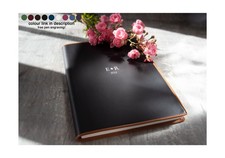 Cortona A4 Personalised Italian Leather Journal Notebook Sketchbook Black