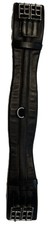 Black Leather Dressage Girth with Roller buckles 28"