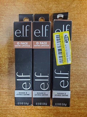 3 Pack: e.l.f. O Face Satin Lipstick *NO DOUBT* DAMG BOXES - (6D-7944)