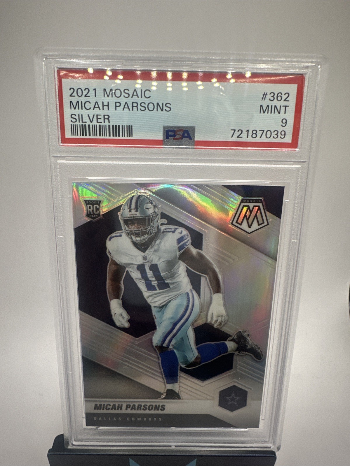 Micah parsons 2021 Mosaic Silver #362 PSA 9