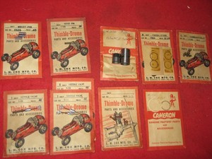 LOT VINTAGE THIMBLE-DROME CAMERON 09 15 19 PARTS GLOW MODEL TETHER CAR ENGINE