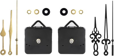 Doetyd 2 Stück Uhrwerke batteriebetrieben mit 2 Sets Zeigern, 16,5 mm 01 