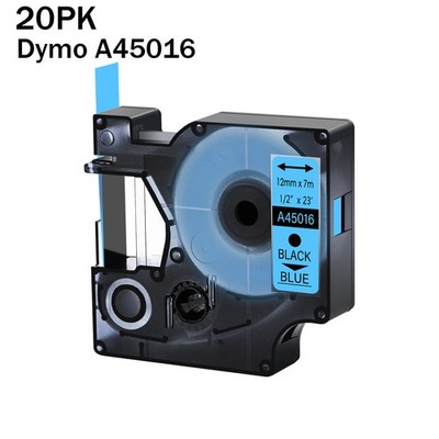 20PK 12mm Black/Blue Label Tape Standard For DYMO D1 A45016 LabelManager 150 155