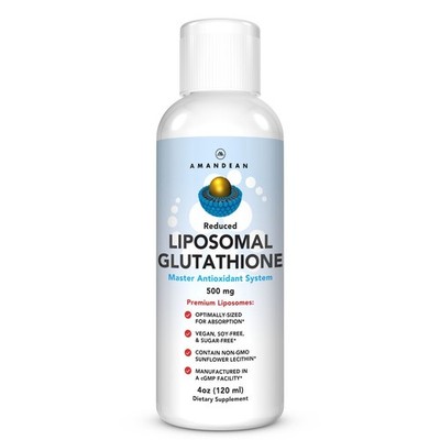 AMANDEAN Liposomal Glutathione Supplement Liquid Reduced Setria 500mg Immune Sup