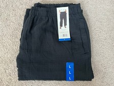 Coldwater Creek Women's Large Gauze Pull-On Pants Black Wide Leg Relaxed NWT