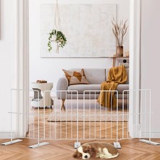 17 Inch Height Freestanding Dog Gate,4 Panel Foldable Pet Gate for Indoor Use...