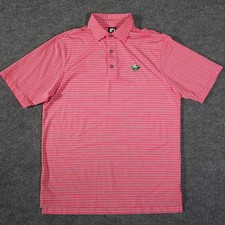 Footjoy Pink White Striped Golf Performance Polo Men s Medium