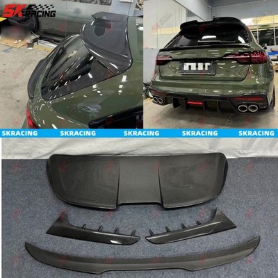 Fits Audi A4 Allroad 2020-2025 Real Carbon Fiber Roof/Side/Middle Spoiler Wing