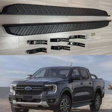 FOR FORD RANGER T9 DOUBLE CAB RUNNING BOARDS SIDE STEPS BLACK & SILVER 2023+ UK