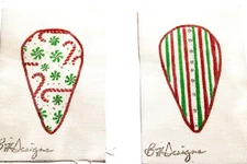 Scissors Case front back Needlepoint Canvas 18 mesh Christmas Candy BH Designs