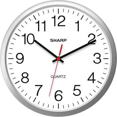 Wall Clock   Silver, Silent Non Ticking 14 Inch Quality Quartz Battery Operated