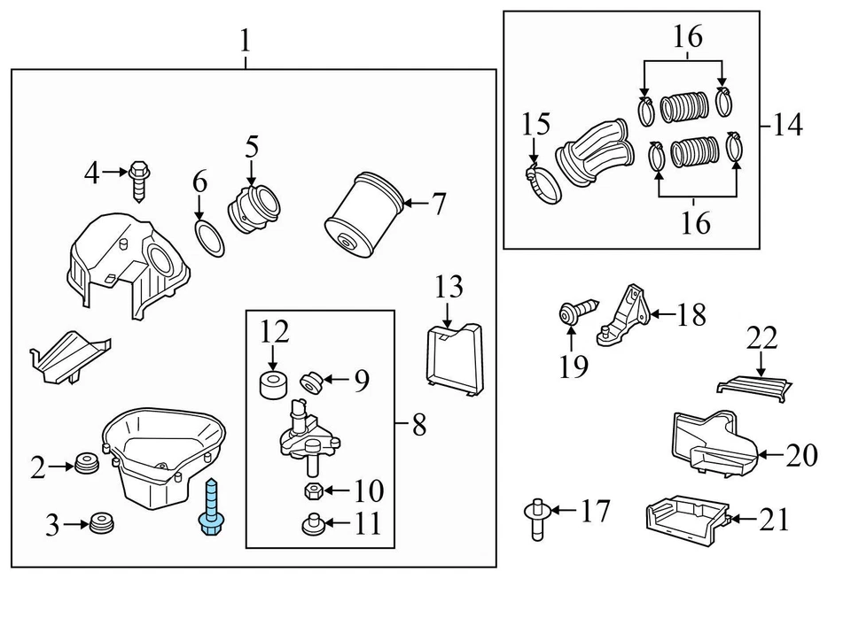 2013-2018 AUDI S8 4.0L - Filtro de ar do motor direito CAIXA / carcaça (metade superior) - Imagem 4 de 4