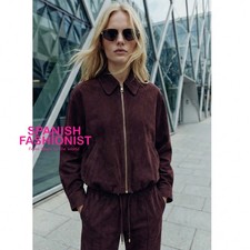 ZARA WOMAN NWT SS26 BURGUNDY WIDE LEG ELASTIC WAIST PANTS ALL SIZES 8372/364/681