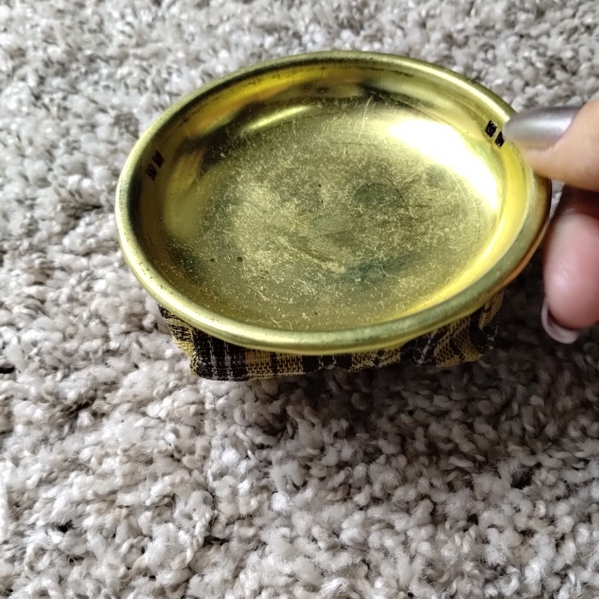 VINTAGE BEAN BAG ASHTRAY TAN AND BLACK PLAID MCM eBay