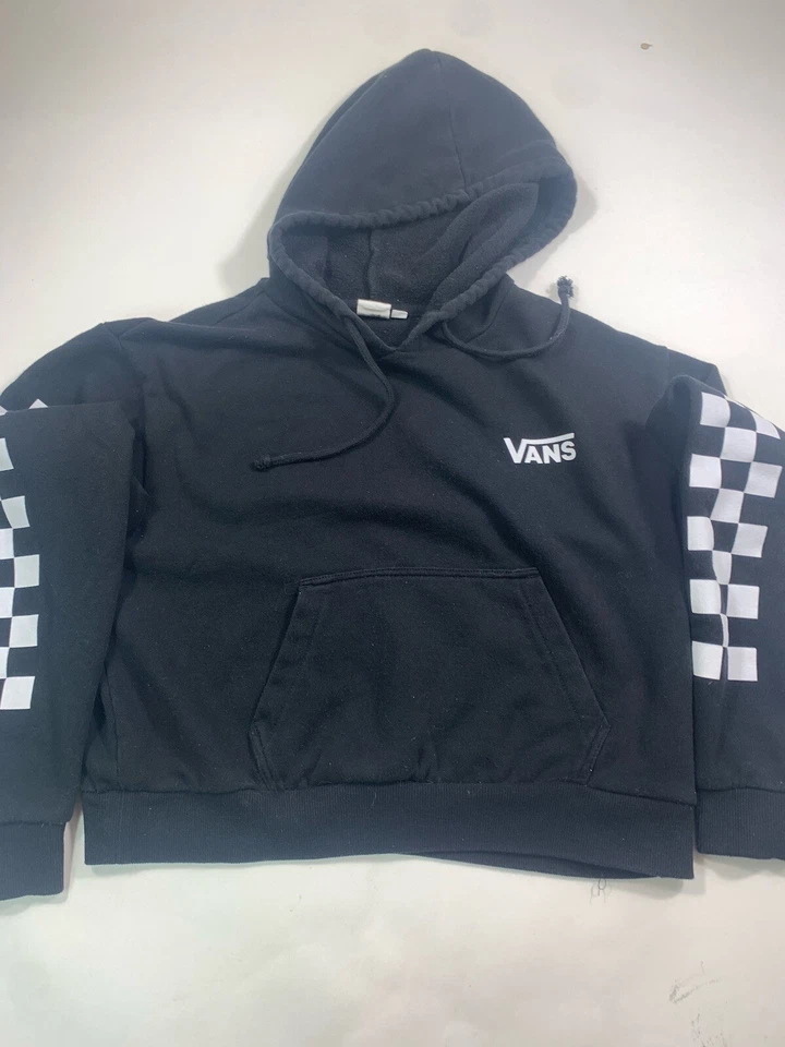 Vans Sweater Womens Small Black Long Sleeve Skateboarding Lightweight Hoodie - Image 2 of 4