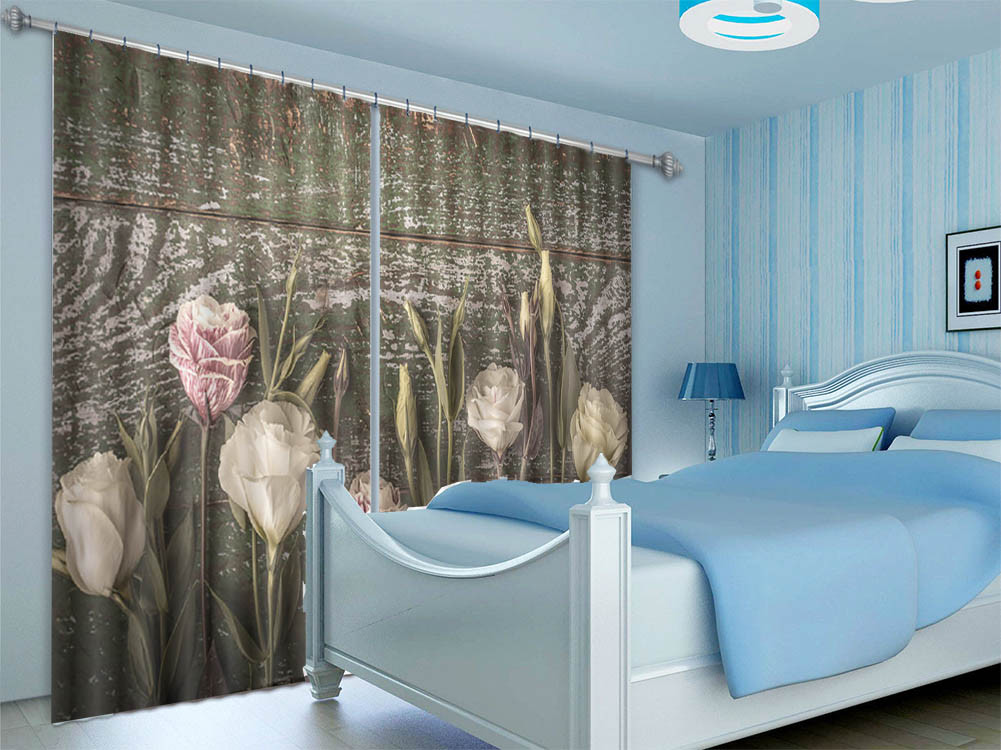 Handwriting Route Hill 3D Curtain Blockout Photo Printing Curtains