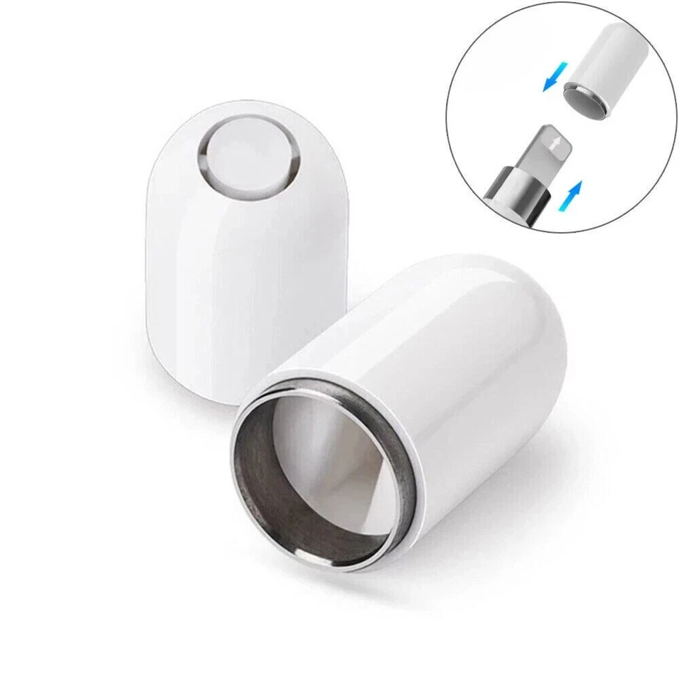 2 Stück Magnetische Ersatzkappe für Apple Pencil 1 weiß Ersatzdeckel Kappe Neu