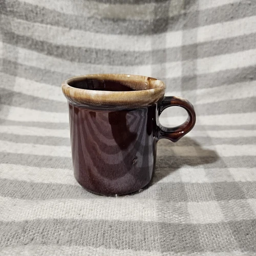 Vintage McCoy Brown Glaze Drip Mugs 1412 Set of 4 Made in USA