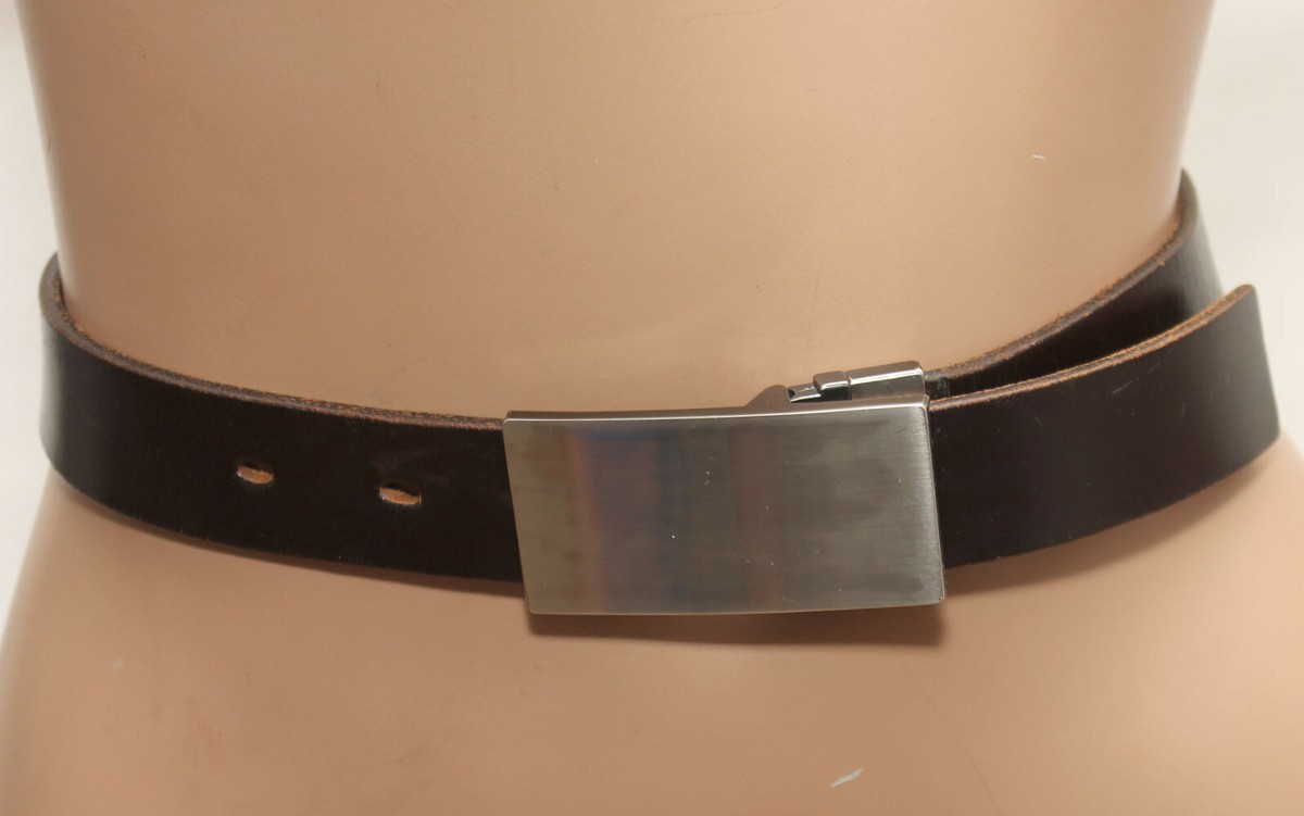 EXPRESS Dark Brown Italian Leather Belt - Silver Buckle Size  display picture 3