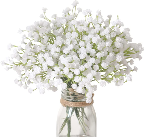 10 Stück Künstlich Gypsophila Schleierkraut Künstliche Blume Weiß Flumensträuße  - Bild 1 von 7