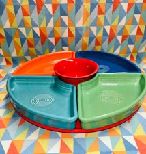 NEW FIESTAWARE 6pc SET ENTERTAINING bright omni relish 12" PIZZA bouillon FIESTA