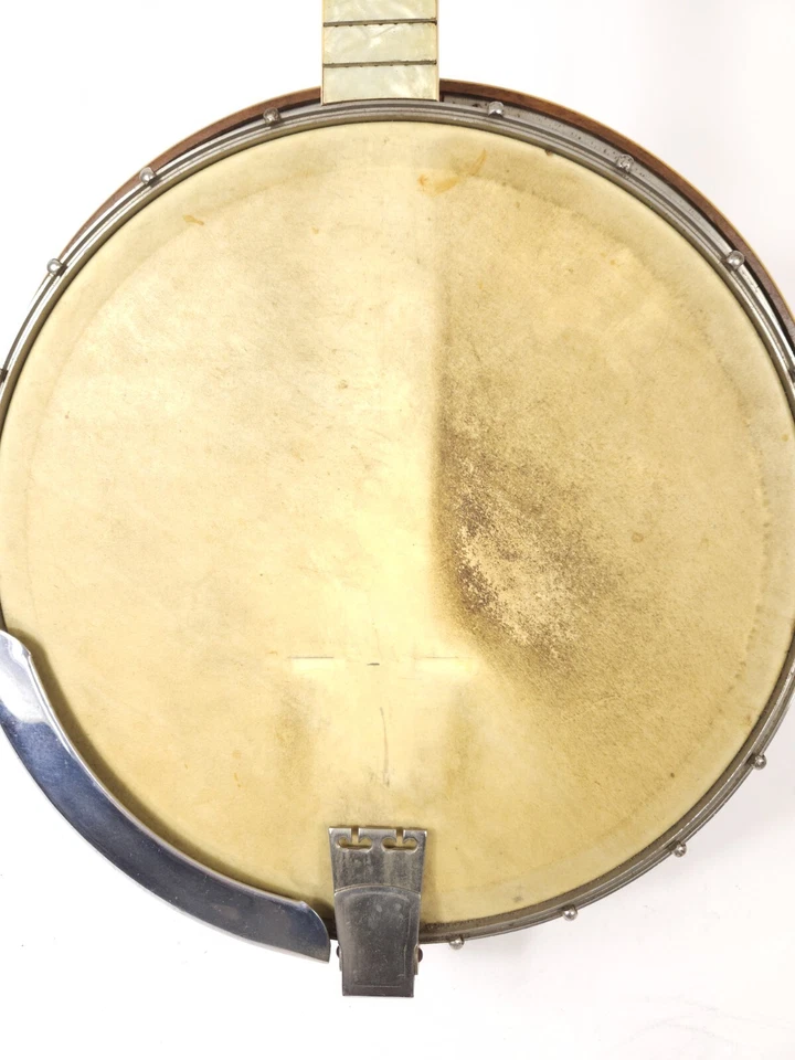 Vtg 1920's 1930's Harmony Tenor 4 String Banjo With Geib Case Page Sheet Music - Image 2 of 4