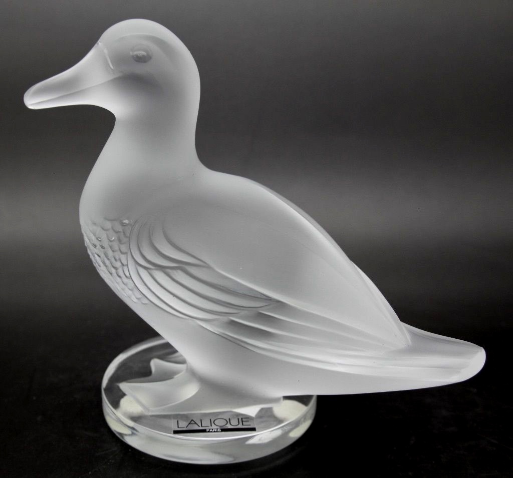 LALIQUE FRANCE Crystal Gedeon Canard 11659 Duck Sculpture/Figurine