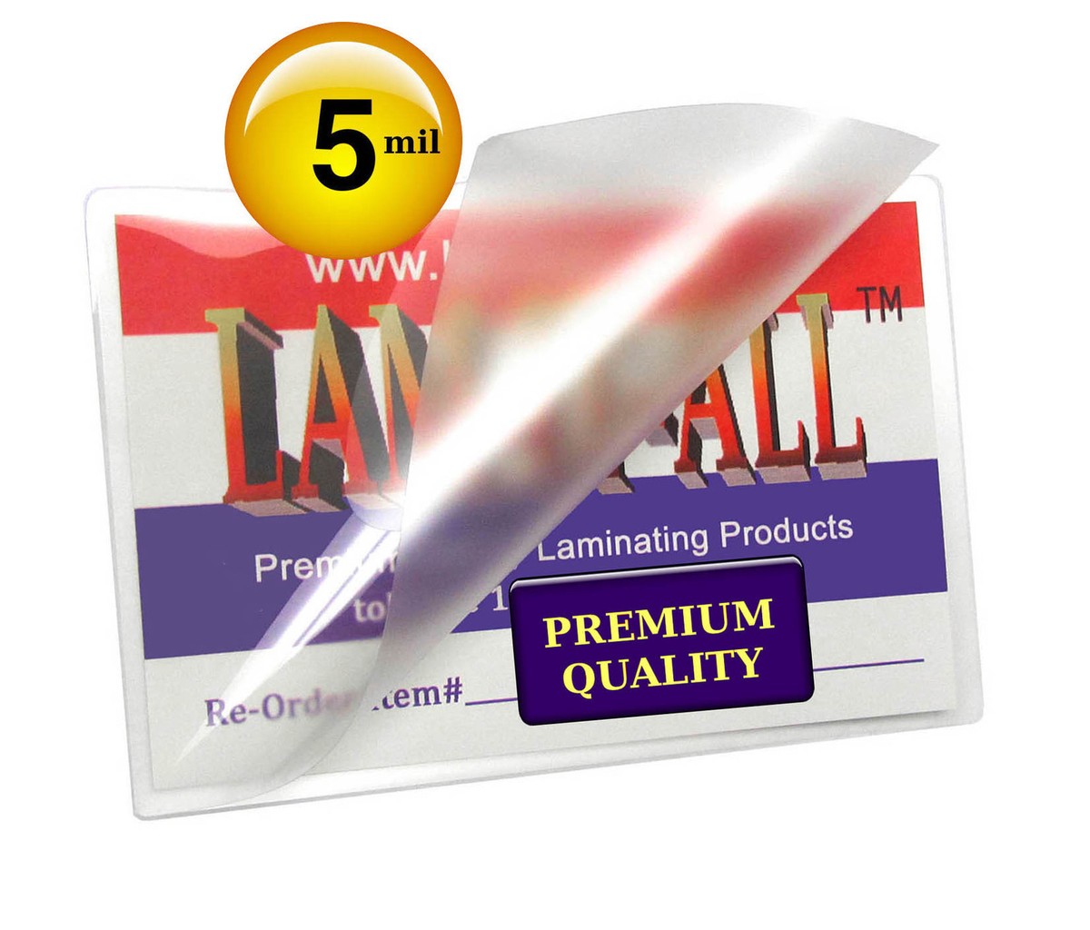 100 Pack 5 Mil Business Card Laminating Pouches - 2-1/4 X 3-3/4 Clear Thermal Pouches