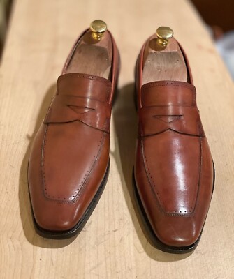 Silvano Sassetti Brown Burnished Loafer Shoes 8