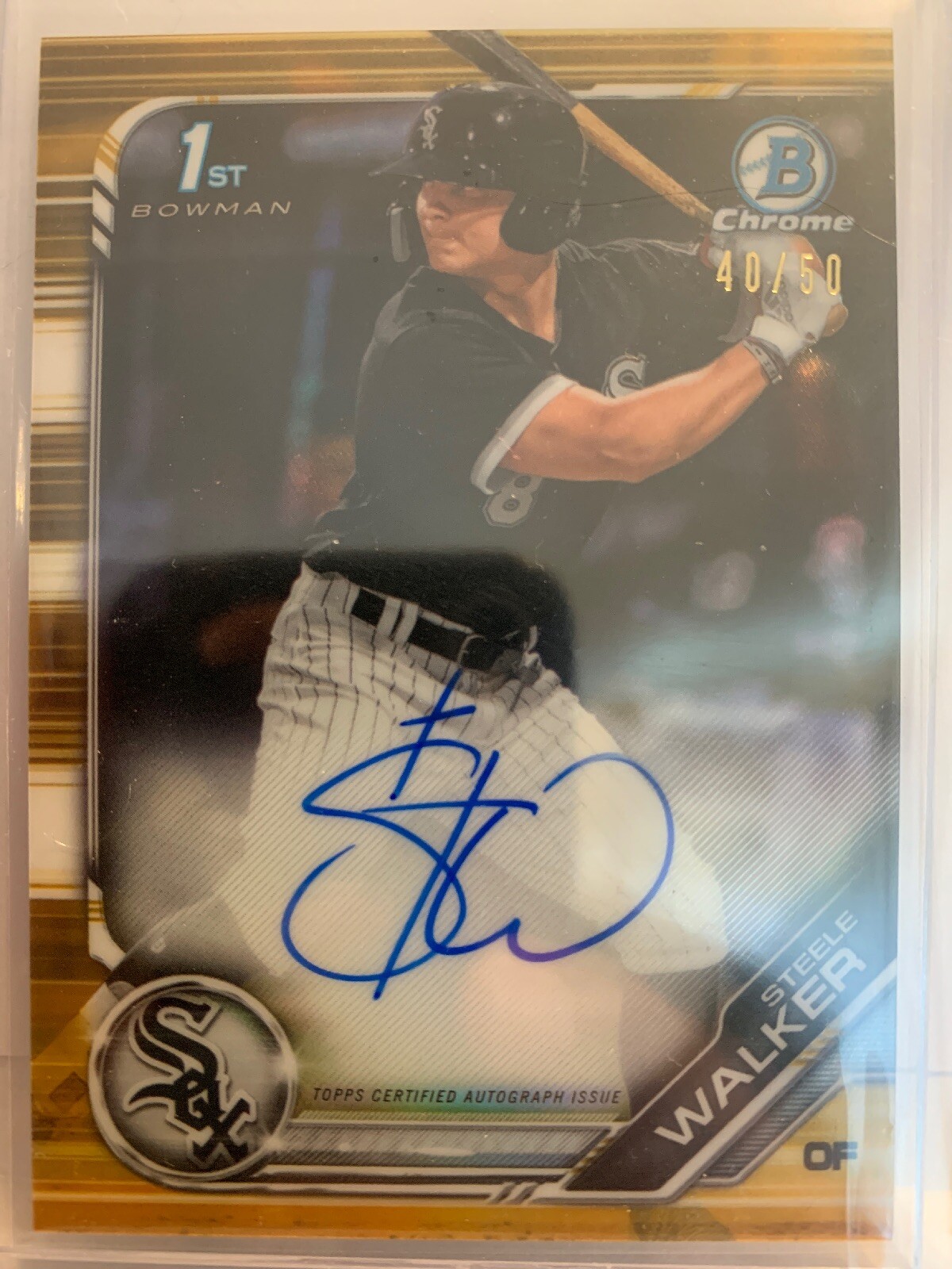2019 Bowman Chrome Steele Walker on Card Auto Gold 40/50! HOT!