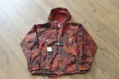 SUPREME X STONE ISLAND PAISLEY NYLON METAL 5c ANORAK BURGUNDY M