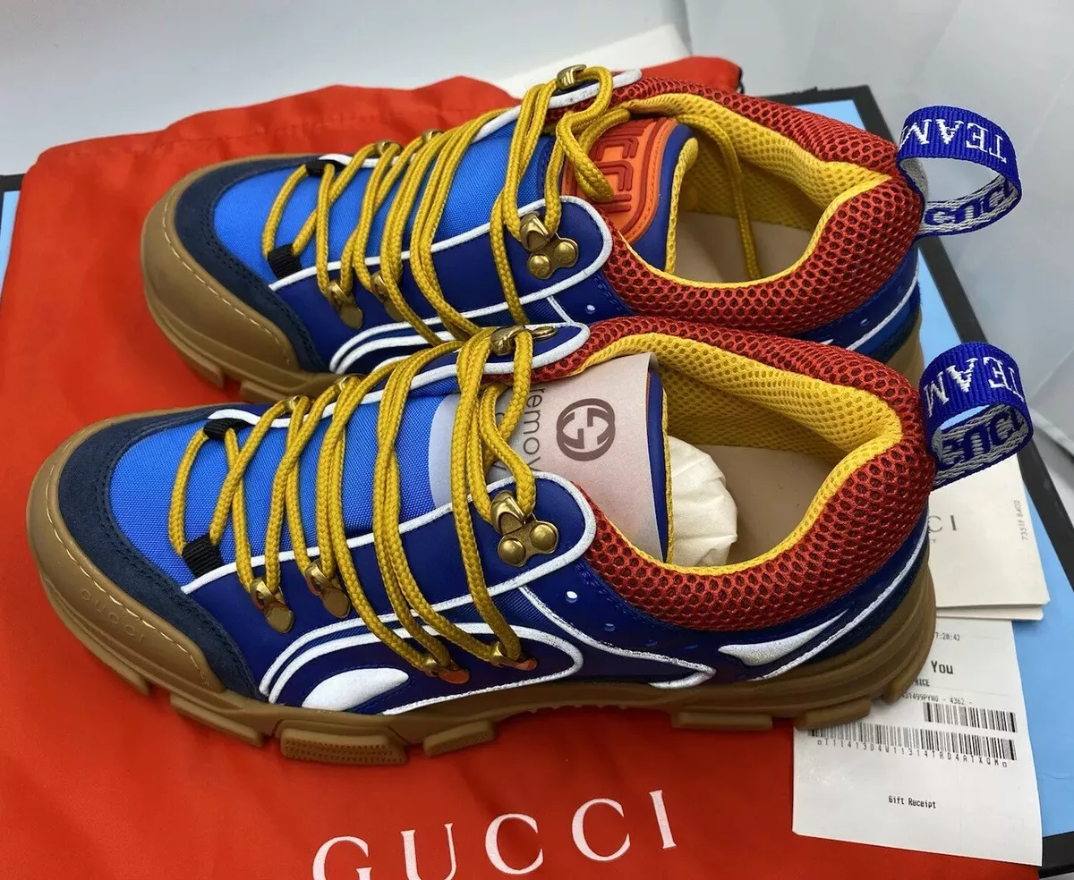 Gucci Sneakers Brown, Orange, and Blue