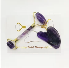 Jade Roller and Gua Sha Set - Guasha Tool for Face - Skin Care Gift Set