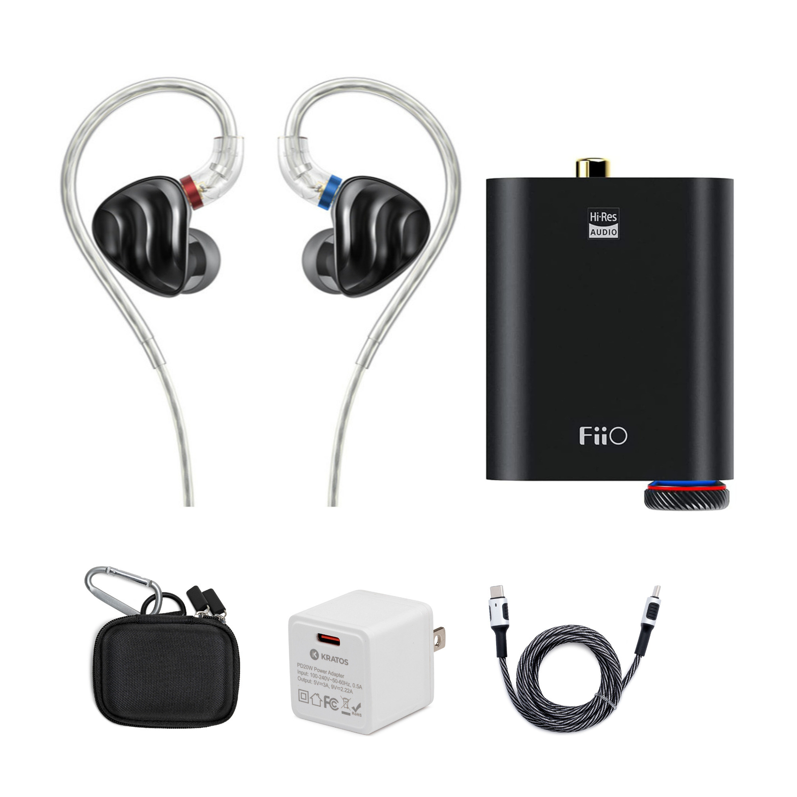 Гибридные проводные наушники с динамическим драйвером FiiO и комплектом усилителей для наушников