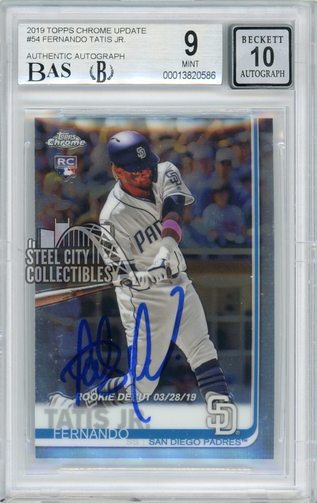 Fernando Tatis Jr 2019 Topps Chrome Update Autograph Rookie Card 54 BGS 9 BAS 10