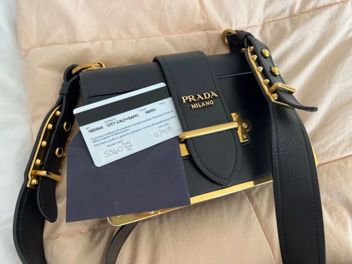 Shop Prada Cross Leather Bag