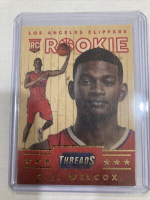 2014-15 Panini Threads Basketball C.J. Wilcox Wood Rookie Card #356 RC Clippers