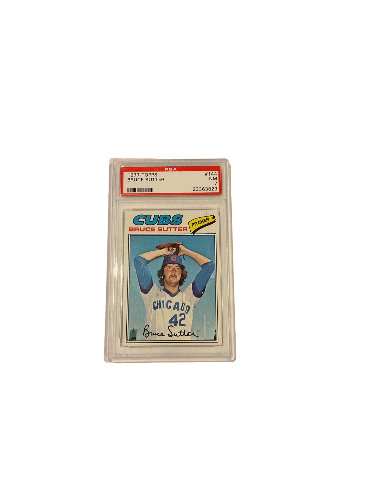 1977 Topps Baseball #144 Bruce Sutter PSA 7 graded Rookie rc card Cubs Nr Mint