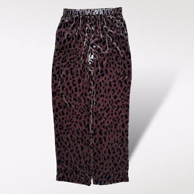 Tibi Cheetah Velvet Pant in Rosewood/Navy NWOT Size Small Indie Sleaze