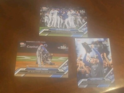 lot 3 2024 world series mvp freddie freeman topps now cards card dodgers Champs