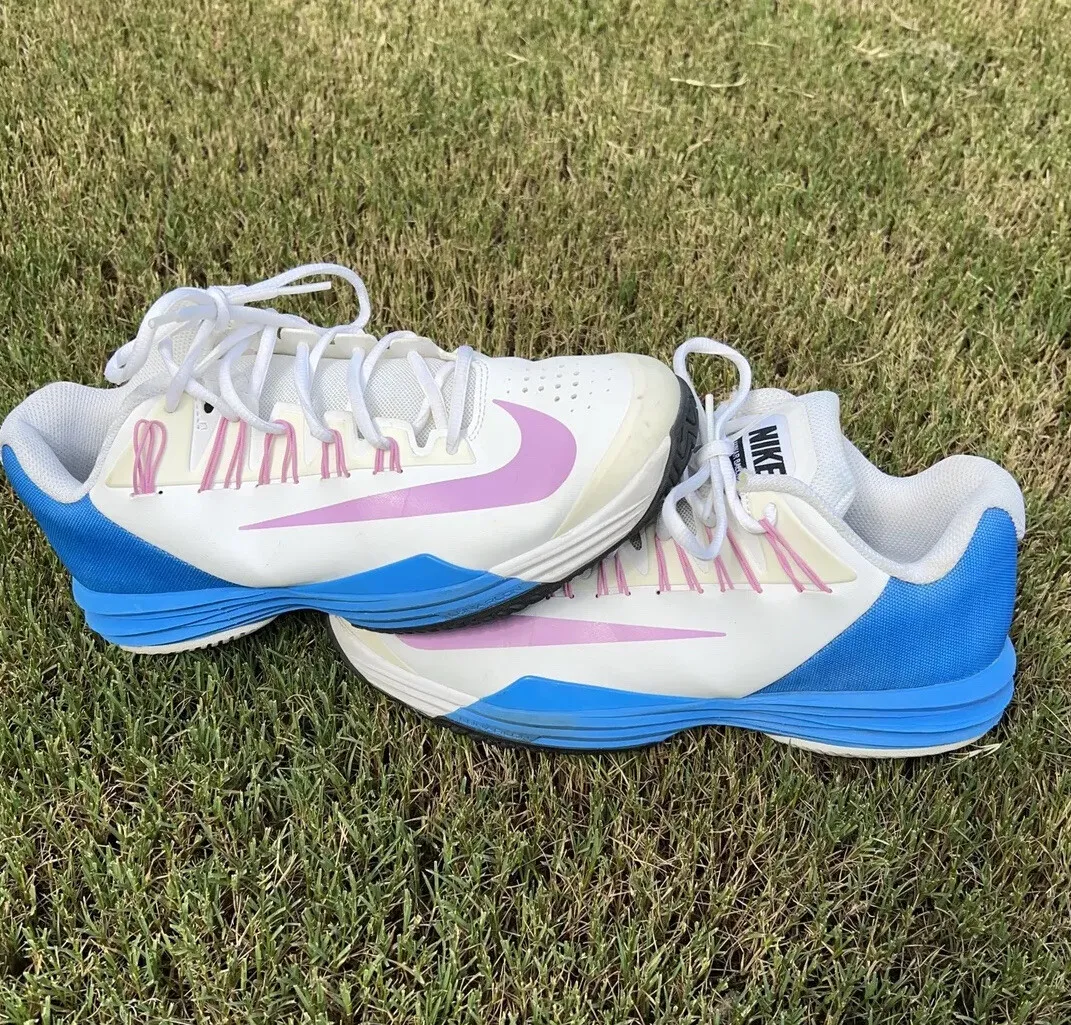 Nike Lunar Ballistec Tennis Shoes 631653-154 White Magenta Blue Size 7 |